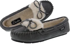 Clarks Women Warm Cozy Slip On Moccasin Slippers Holly