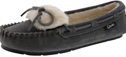 Clarks Women Warm Cozy Slip On Moccasin Slippers Holly