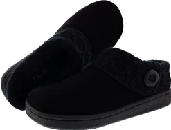 Clarks Women's Knitted Collar Clog Winter Slippers Angelina