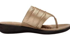 Softwalk Womens Summer Wide Width Leather Sandals Wedge Slides