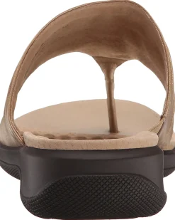 Softwalk Womens Summer Wide Width Leather Sandals Wedge Slides